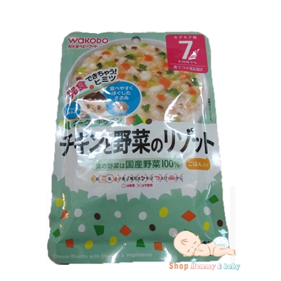 Cháo ăn liền Wakodo thịt gà, pho mát 7 tháng