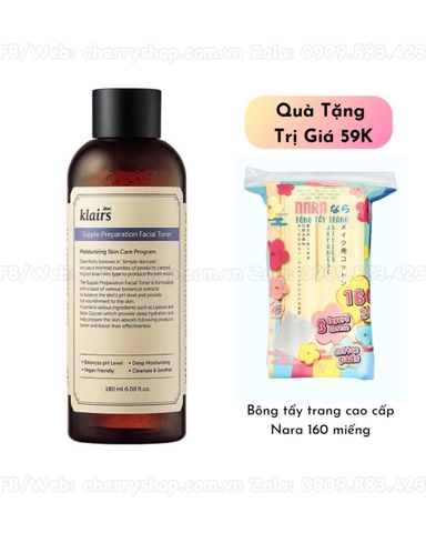 Nước hoa hồng Klairs Supple Preparation Facial Toner (CÓ MÙI Lavender NHẸ NHÀNG)