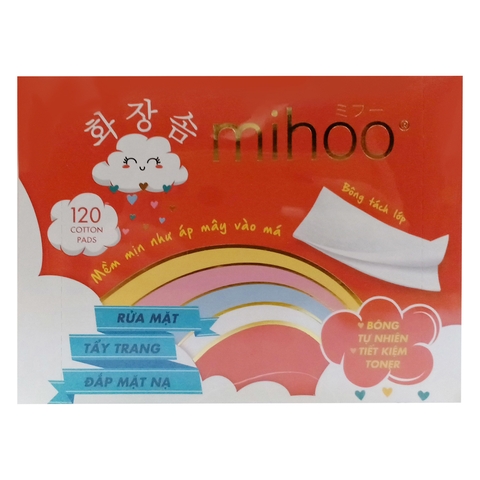 Bông Tẩy Trang Tách Lớp Mihoo 120 Miếng Cotton Pads