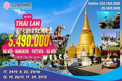 Hà Nội - Bangkok - Pattaya - Hà Nội cuối năm 2018