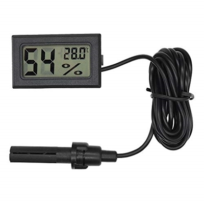 LCD Thermometer Humidity TH-1 Black color