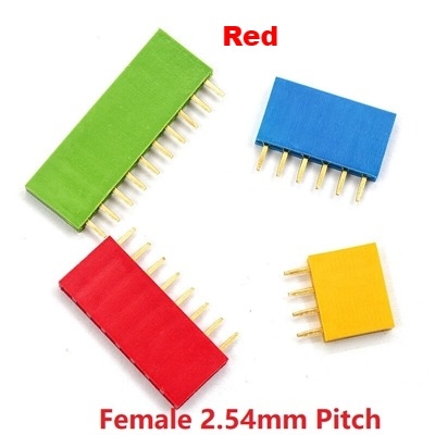 Straight Female Single Row 1*8 Pin Red