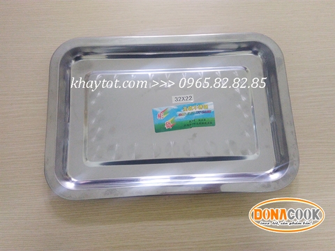 KHAY INOX 22x32x2CM; Dầy 0.5MM