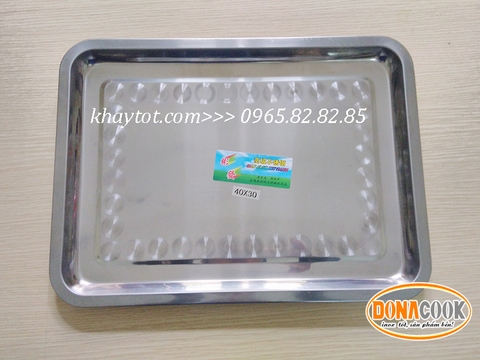 KHAY INOX 30X40X2CM; DẦY 0.5MM