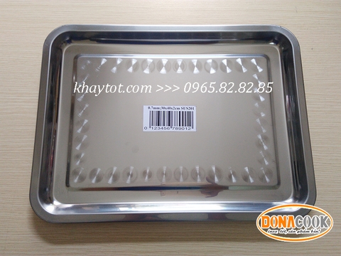 KHAY INOX 30X40X2CM; DẦY 0.7MM