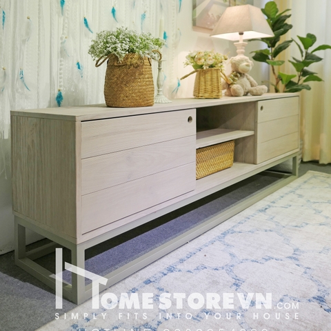 Kệ tivi gỗ Thông Rustic - KTV8