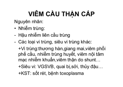 Dinh dưỡng trong bệnh viêm thận cầu thận