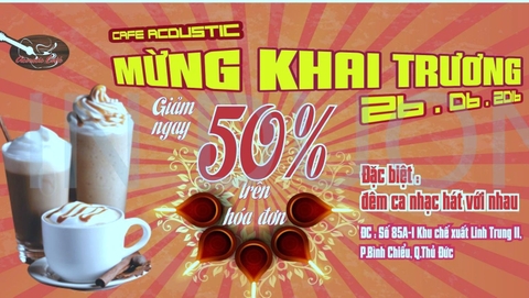 Mới!   Khai trương Cafe Acoustic tại Khu Nhà ở Xã hội Thiên Phát