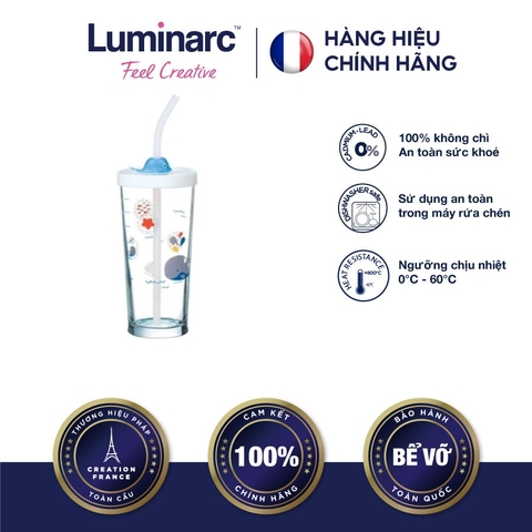 Ly Có Nắp TT Luminarc Lille Scale Whale 425Ml