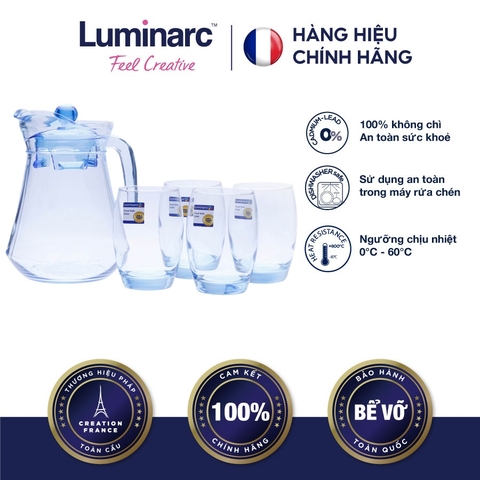 Bộ Bình Ly TT Luminarc Arc Salto Blue 5 Món