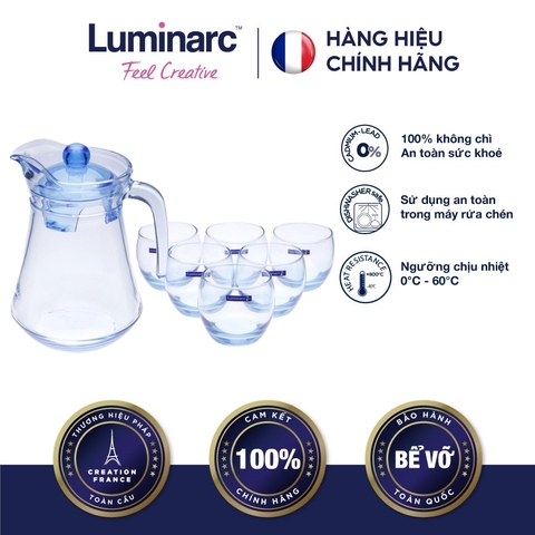 Bộ Bình Ly TT Luminarc Arc Salto Blue 7 món