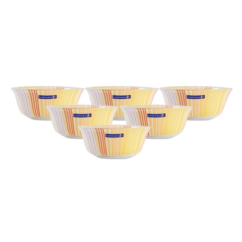 Bộ chén thuỷ tinh Luminarc Temp Carina Orange Stripes Bowl 12cm