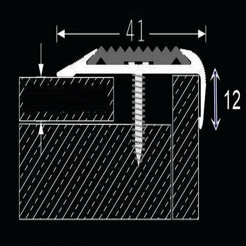 Nẹp nhôm chống trượt mũi bậc cầu thang L41x12