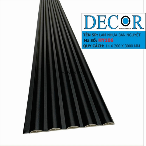 Lam sóng nhựa bán nguyệt Decor BN - HY105 màu đen