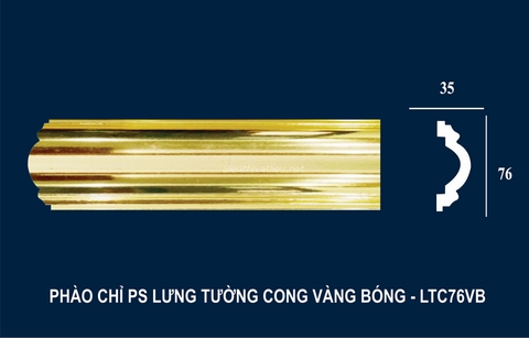 Phào chỉ PS lưng tường cong vàng bóng LTC76VB