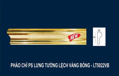 Phào chỉ PS lưng tường lệch vàng bóng LT5022VB