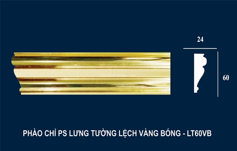 Phào chỉ PS lưng tường lệch vàng bóng LT60VB