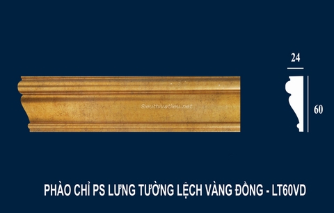 Phào chỉ PS lưng tường lệch vàng đồng LT60VD