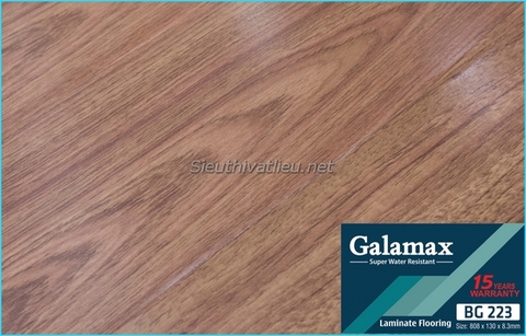 Sàn gỗ Galamax bản nhỏ 8mm BG223 màu nâu