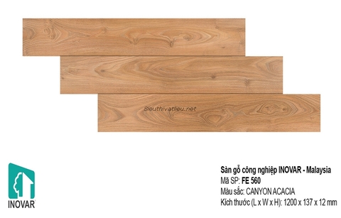 Sàn gỗ Malaysia Inovar FE560 12mm bề mặt vân chìm