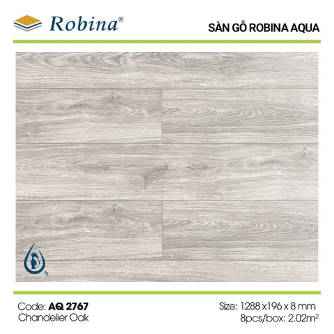 Sàn gỗ Malaysia Robina Aqua AQ2767 8mm chống nước tốt
