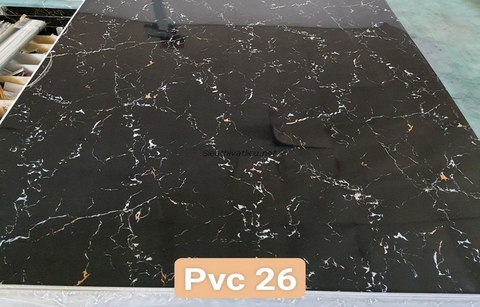 Tấm nhựa pvc vân đá màu đen PVC26