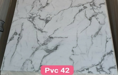 Tấm nhựa pvc vân đá màu trắng PVC42