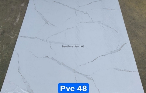 Tấm nhựa pvc vân đá màu trắng PVC48