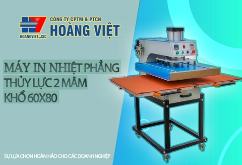 MÁY ÉP NHIỆT PHẲNG THỦY LỰC HAI MÂM 60x80