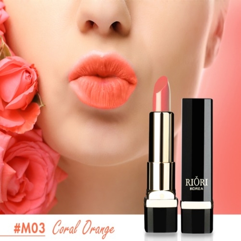 Son lì Riori Coral Orange-Matte Lipstick 03
