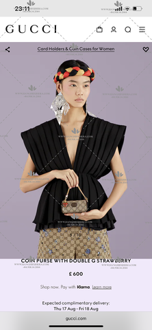 GUCCI COIN PURSE WITH DOUBLE G STRAWBERRY 726253 - OEM