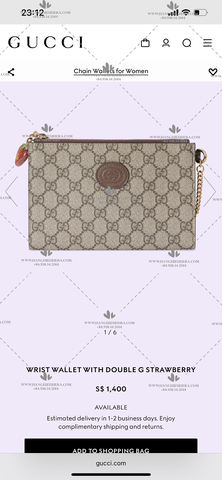 GUCCI WRIST WALLET WITH DOUBLE G STRAWBERRY 726250 - OEM