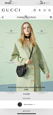 GUCCI INTERLOCKING G MINI HEART SHOULDER BAG 751628 -OEM