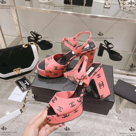 CHANEL 22S PRINTED LOGO SANDALS - LIKE AUTH 99%