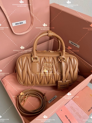 MIU MIU ARCADIE MATELASSE NAPPA LEATHER HOBO BAG - LIKE AUTH 99%