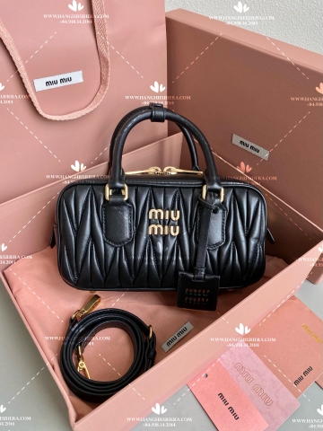 MIU MIU ARCADIE MATELASSE NAPPA LEATHER HOBO BAG - LIKE AUTH 99%