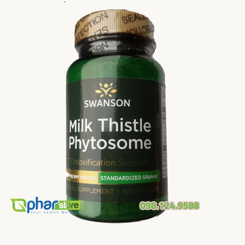 Viên hỗ trợ điều trị giải độc gan, xơ gan Milk Thistle Phytosome, hiệu Swanson, Mỹ