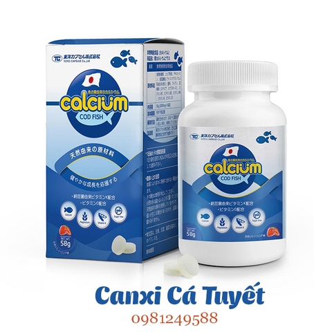 Canxi Cá Tuyết lọ 100 viên - nhập khẩu nguyên lọ từ Nhật