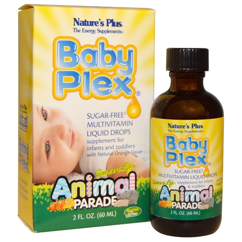 Vitamin tổng hợp cho trẻ em Baby Plex, dạng nước, vị cam tự nhiên, lọ 2 fl oz (60 ml)