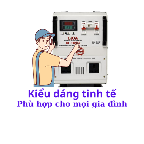 Ổn Áp LiOA 1 Pha 10KVA SH-10,000II NEW 2020 (150-250v) - Đồng hồ điện tử -Ổn định điện áp mạnh mẽ, vận hành bền bỉ, bảo vệ thiết bị an toàn tuyệt đối.