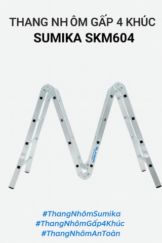 Thang Nhôm Gấp 4 Khúc Sumika SKM604 – Linh Hoạt, An Toàn Cho Mọi Công Việc Trên Cao