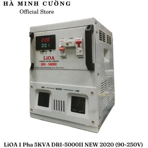 Ổn Áp LiOA 1 Pha 5KVA DRI-5000II NEW 2020 (90-250v) - Đồng hồ điện tử