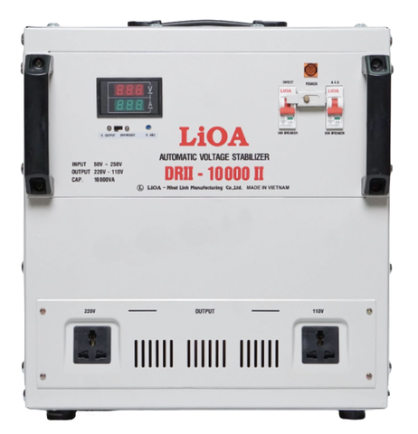 Ổn Áp LiOA 1 Pha 10KVA DRII-10,000II NEW 2020 (50-250v) - Đồng hồ điện tử