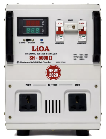 Ổn Áp LiOA 1 Pha 5KVA SH-5000II NEW 2020 (150-250v) - Đồng hồ điện tử