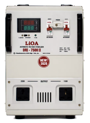 Ổn Áp LiOA 1 Pha 7.5KVA DRI-7500II NEW 2020 (90-250v) - Đồng hồ điện tử