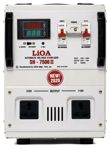 Ổn Áp LiOA 1 Pha 7.5KVA SH-7500II NEW 2020 (150-250v) - Đồng hồ điện tử