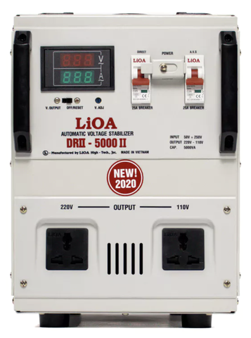 Ổn Áp LiOA 1 Pha 5KVA DRII-5000II NEW 2020 (50-250v) - Đồng Hồ điện tử