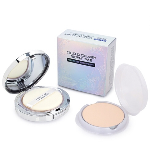 Phấn Phủ Siêu Mịn 2 Lõi Cellio Ex Collagen Twoway Cake (30g)