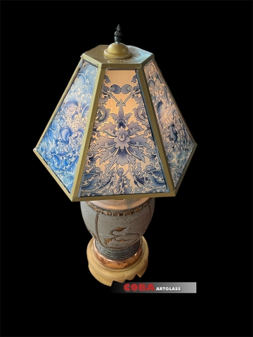 Đèn bàn men lam xanh GVINCO