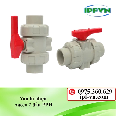Van bi nhựa zacco  2 đầu PPH